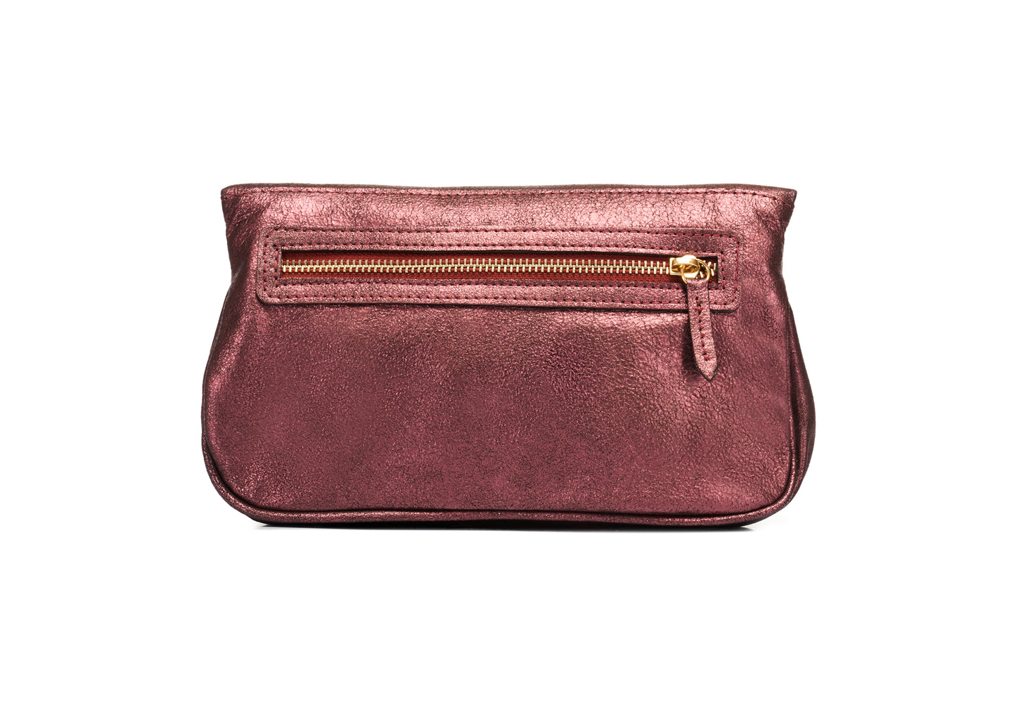 bolsa clucht de couro roxa metalizada