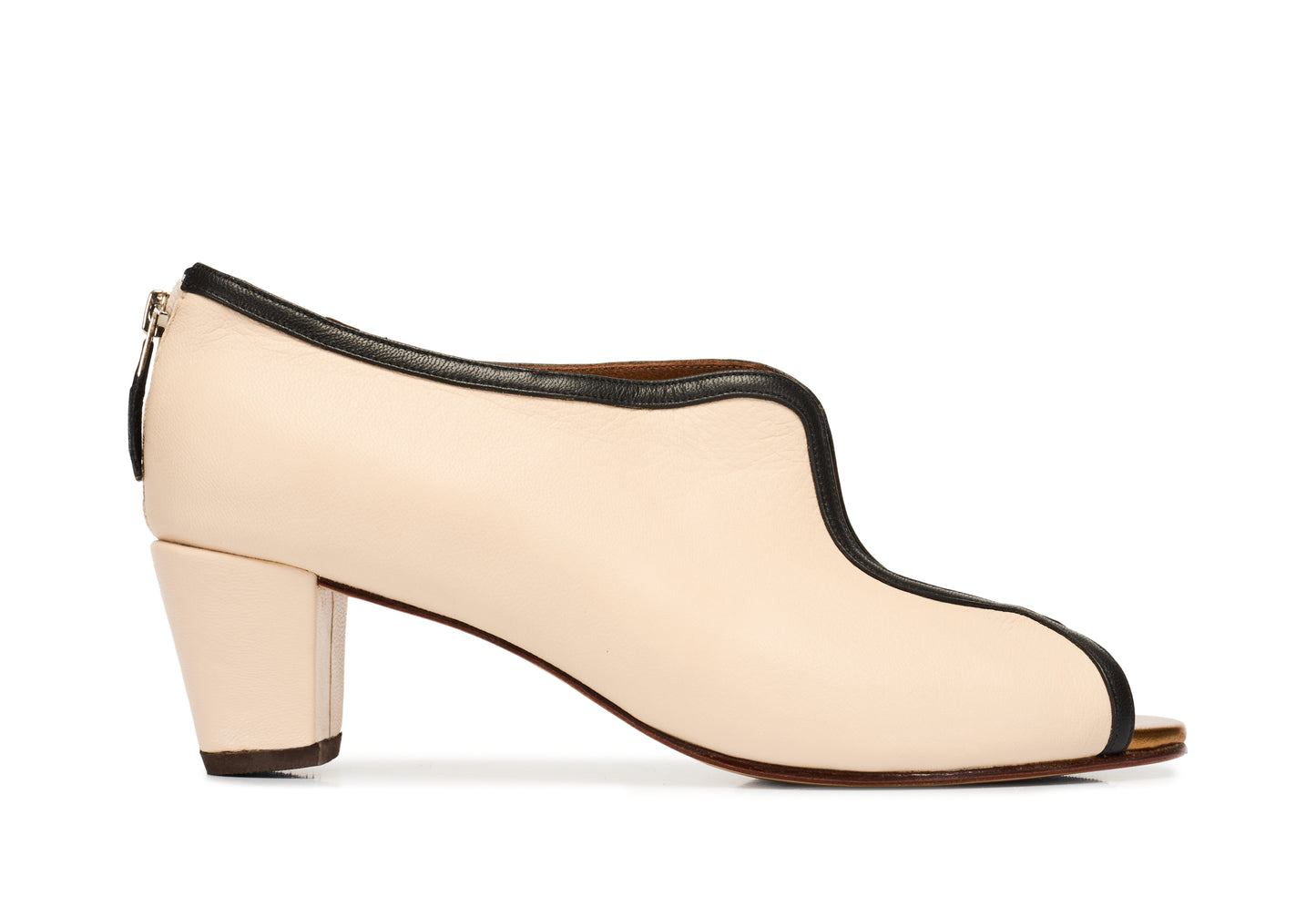 sapato de salto quadrado off white