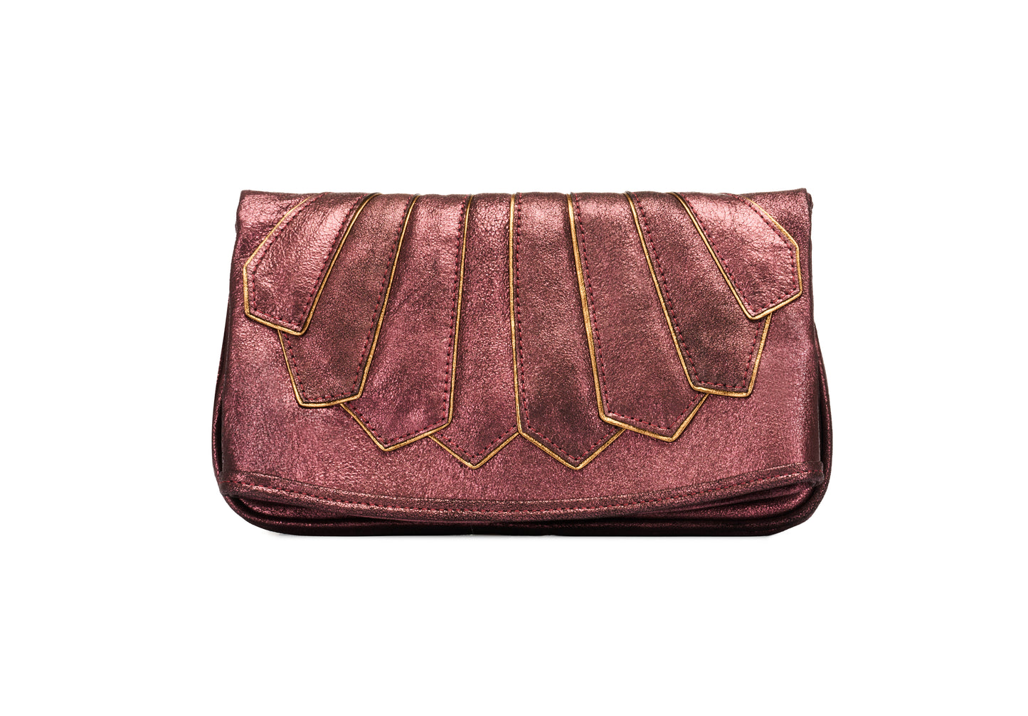 bolsa sofisticada de couro roxa 