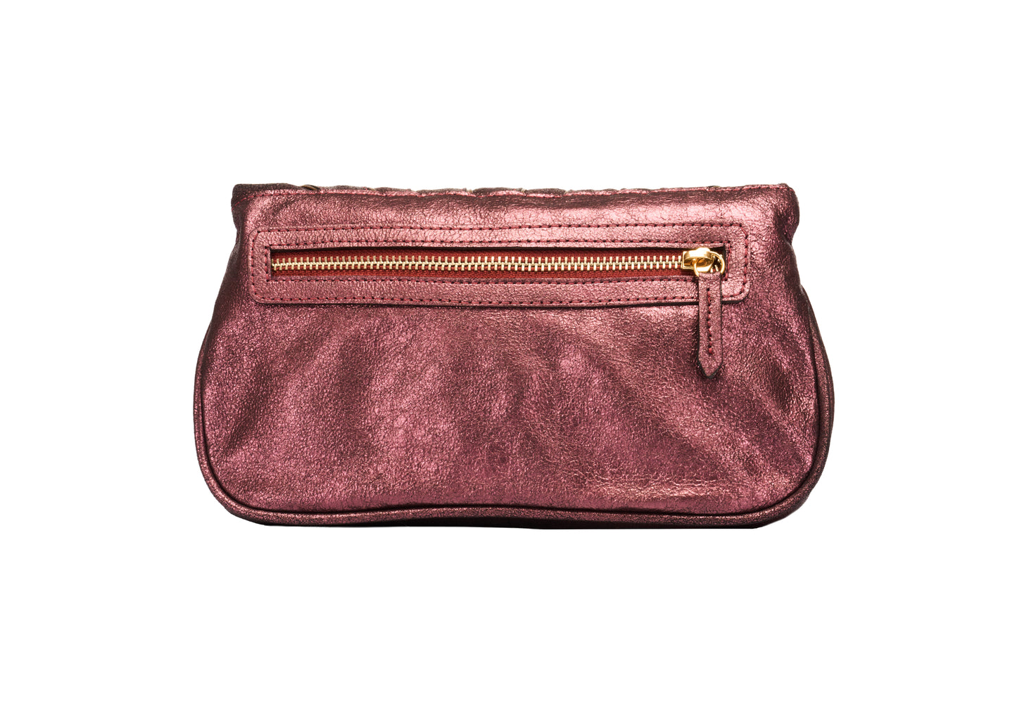 bolsa de couro feita a mao roxa