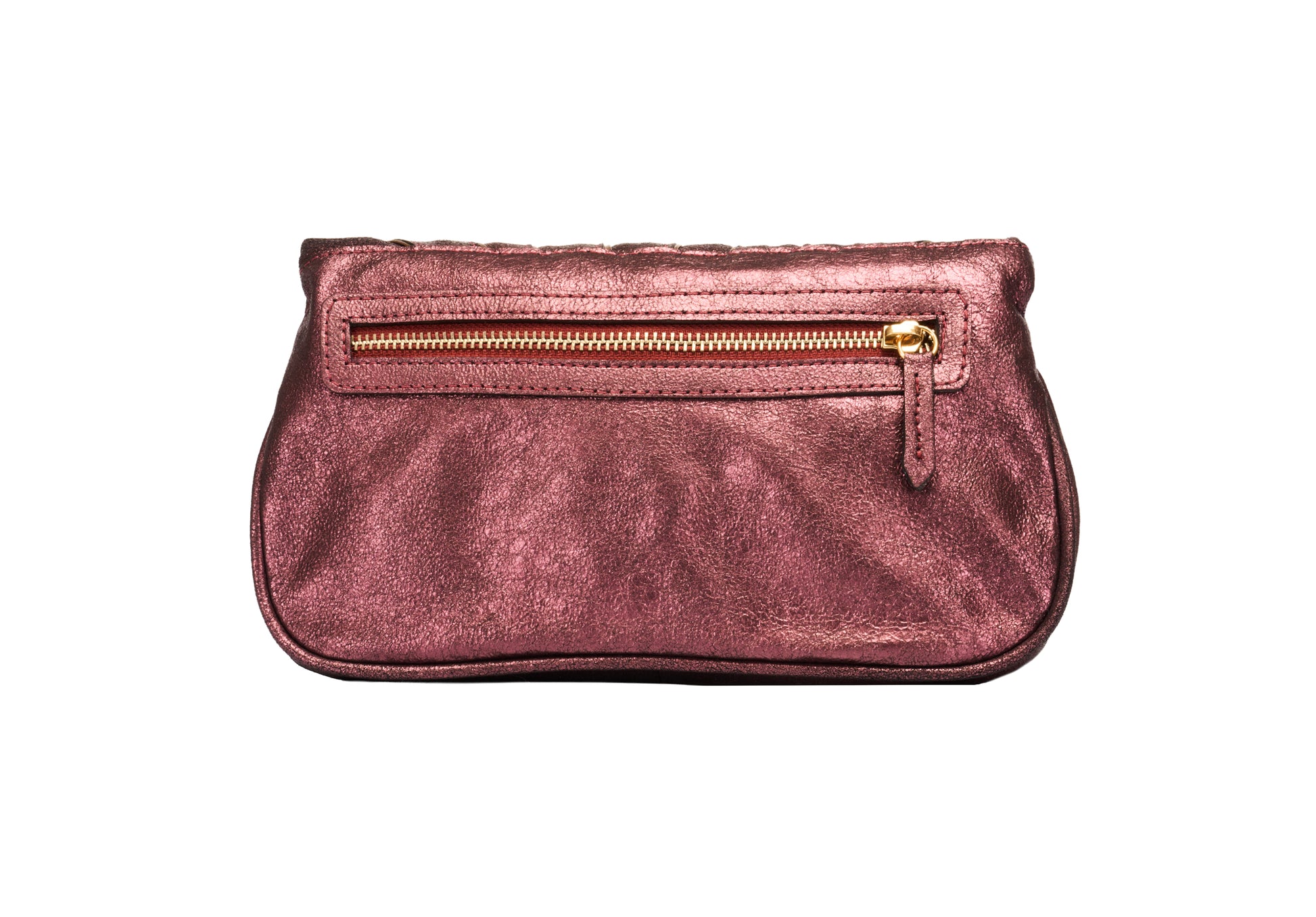 bolsa de couro feita a mao roxa
