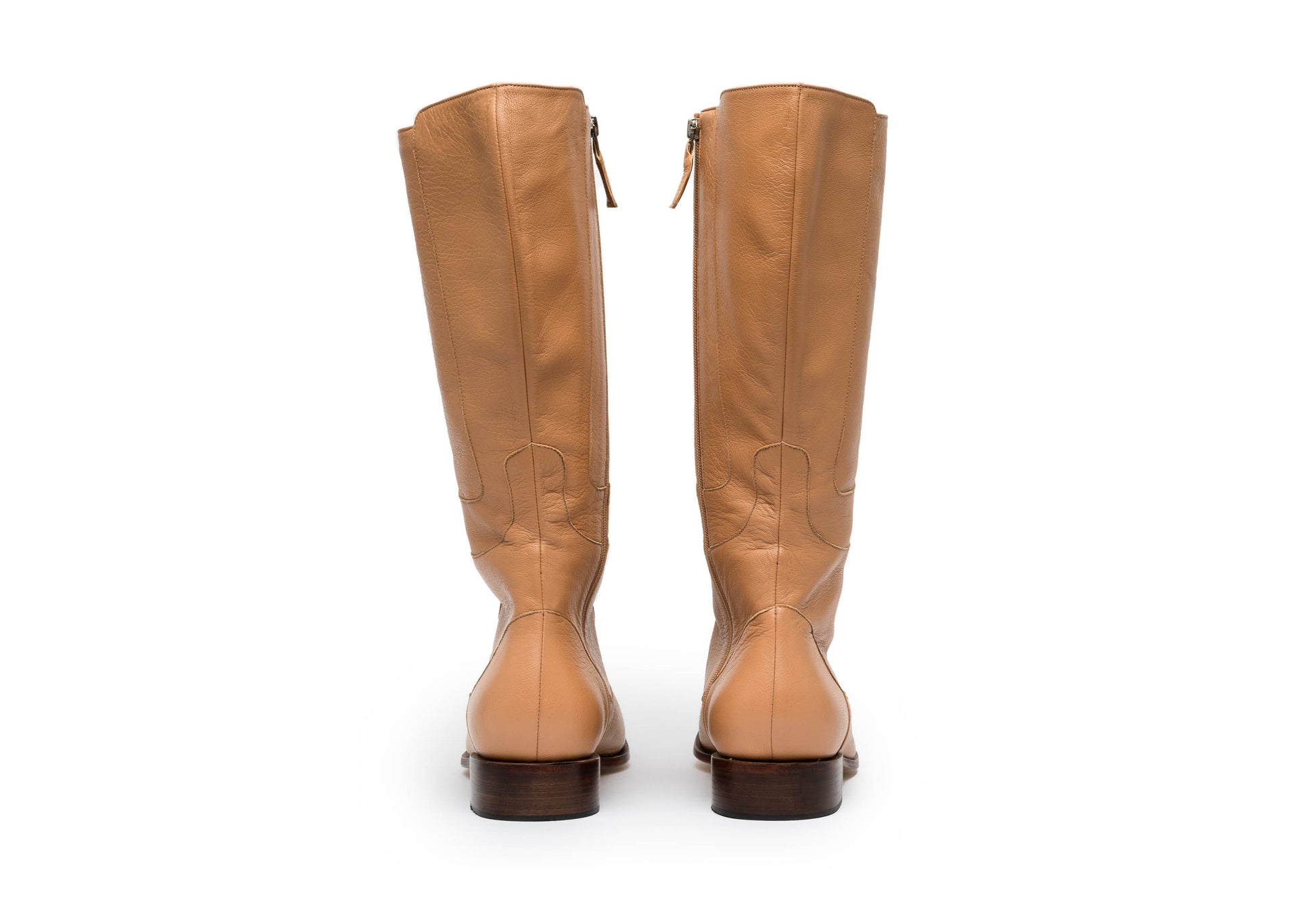 bota de cano alto artesanal caramelo