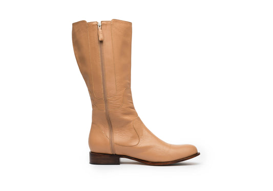 bota de couro montaria clássica caramelo