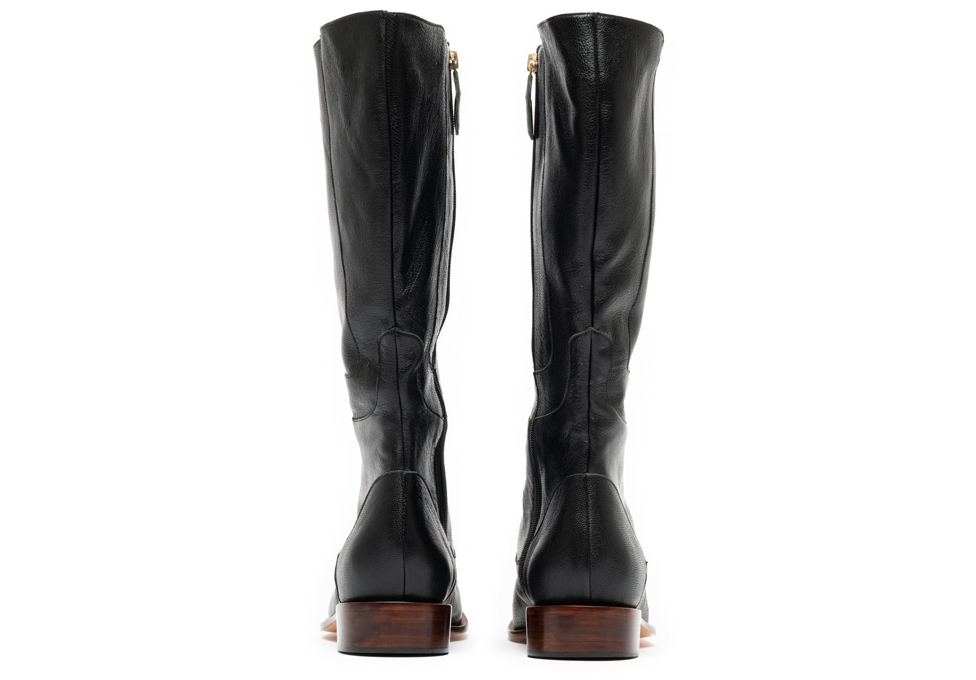 bota feminina cano longo de couro preta 