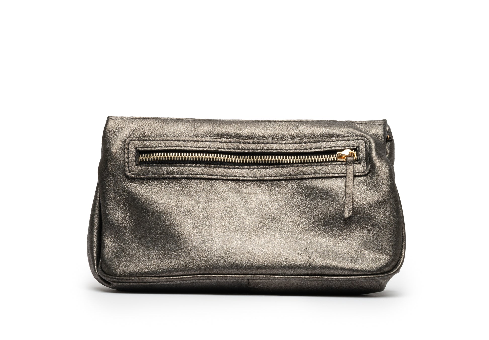 clutch de couro grafite