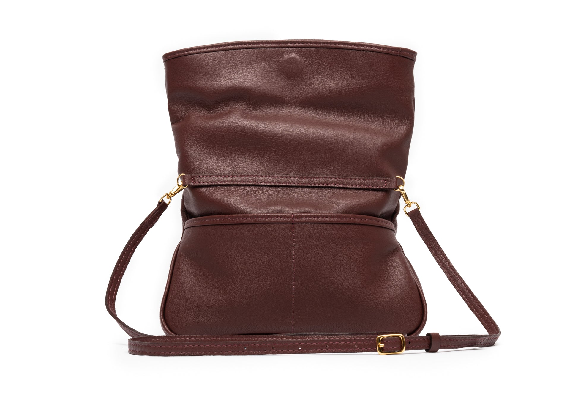 bolsa de couro marrom bolsos internos