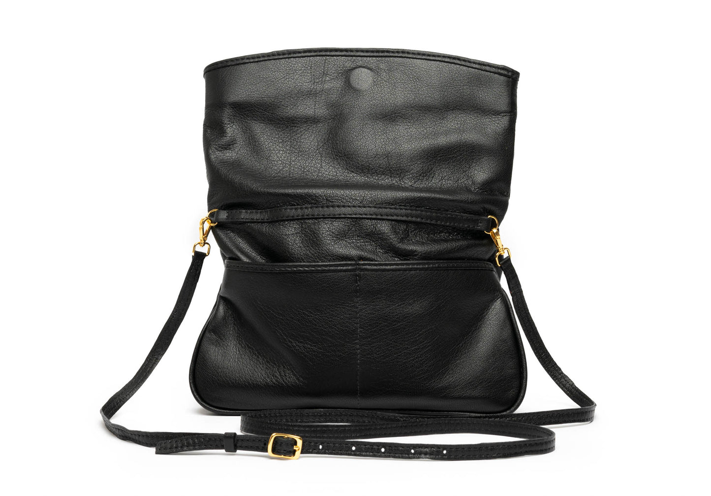 bolsa artesanal de couro legitimo preta