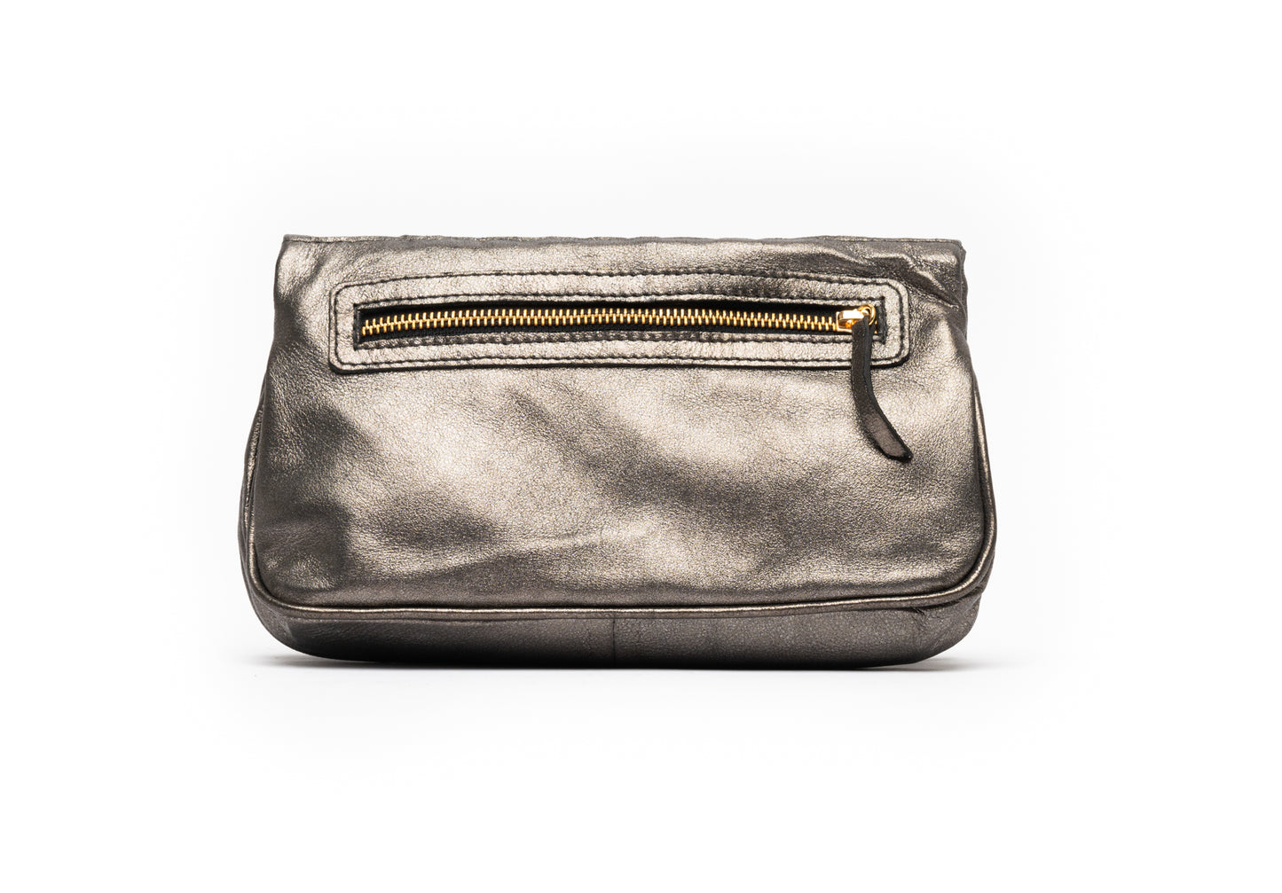 Bolsa artesanal de couro grafite 