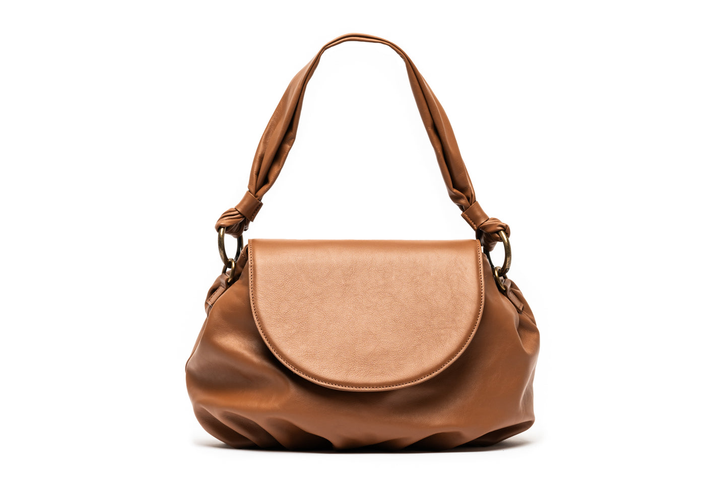 Bolsa de couro caramelo feminina leve e elegante 