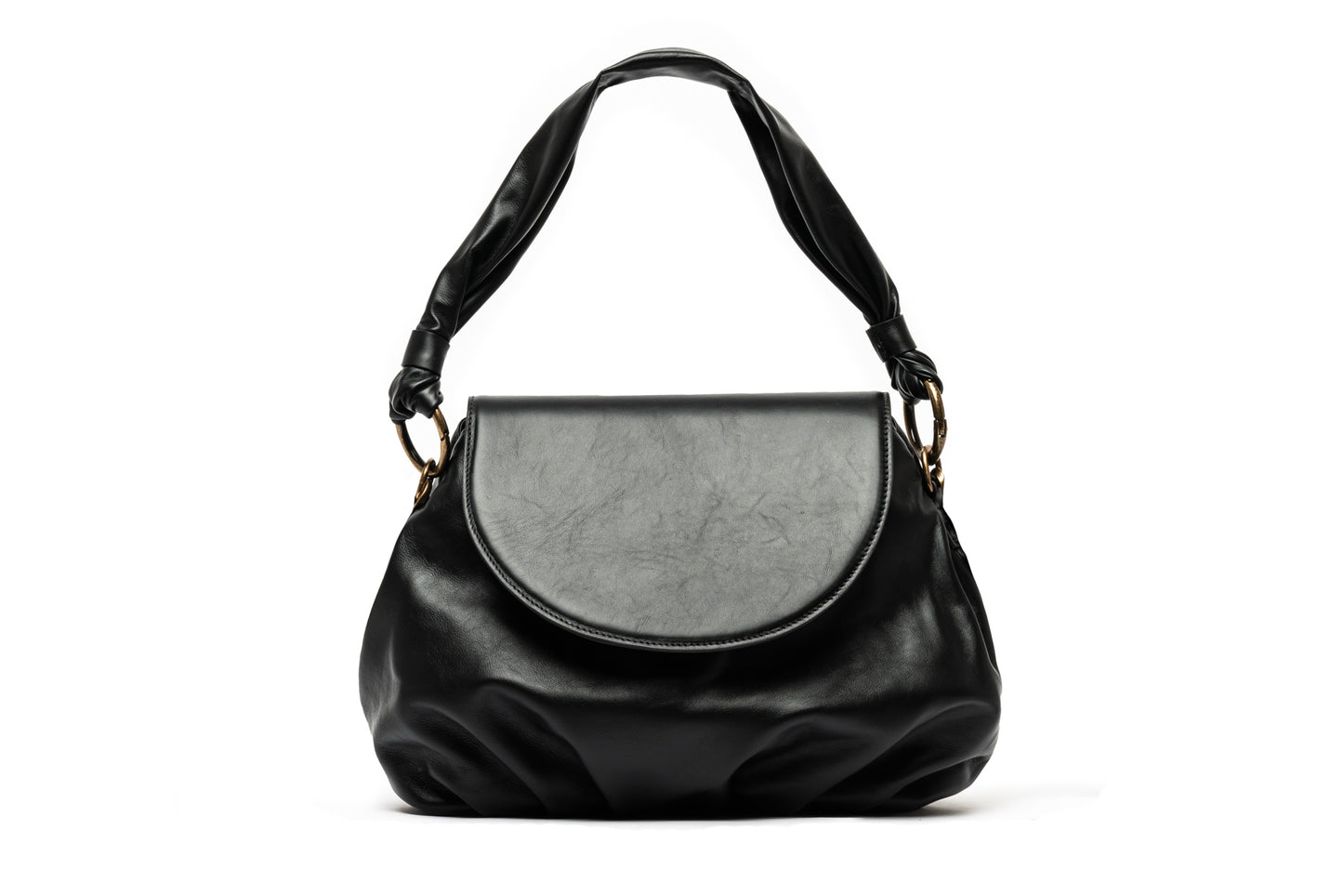 Bolsa feminina preta de couro artesanal brasil
