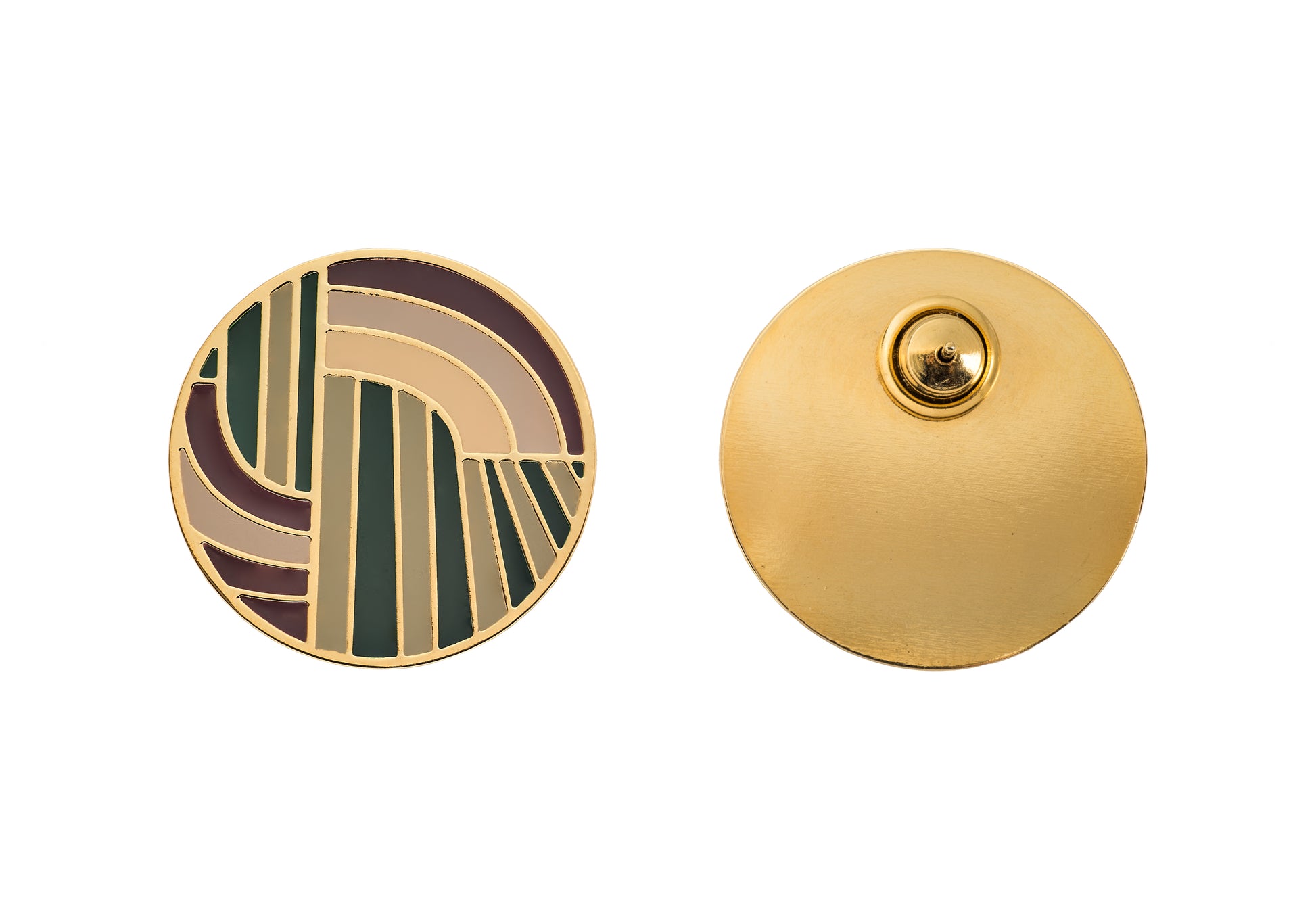 Brinco verde dourado banhado em ouro 