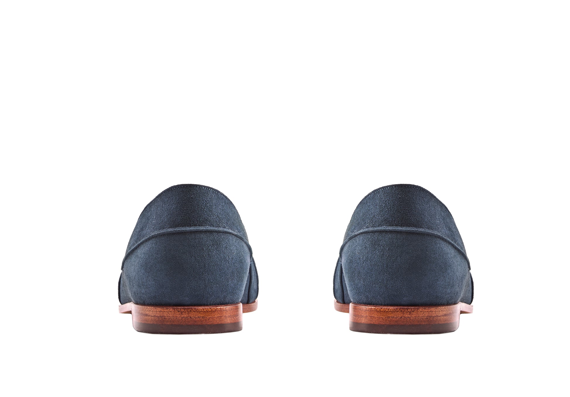 mocassim de couro azul confortável