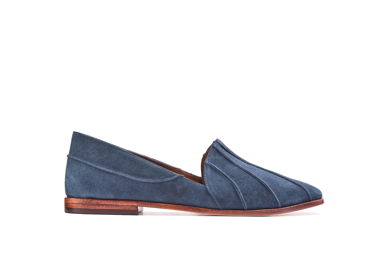 mocassim clássico de couro azul