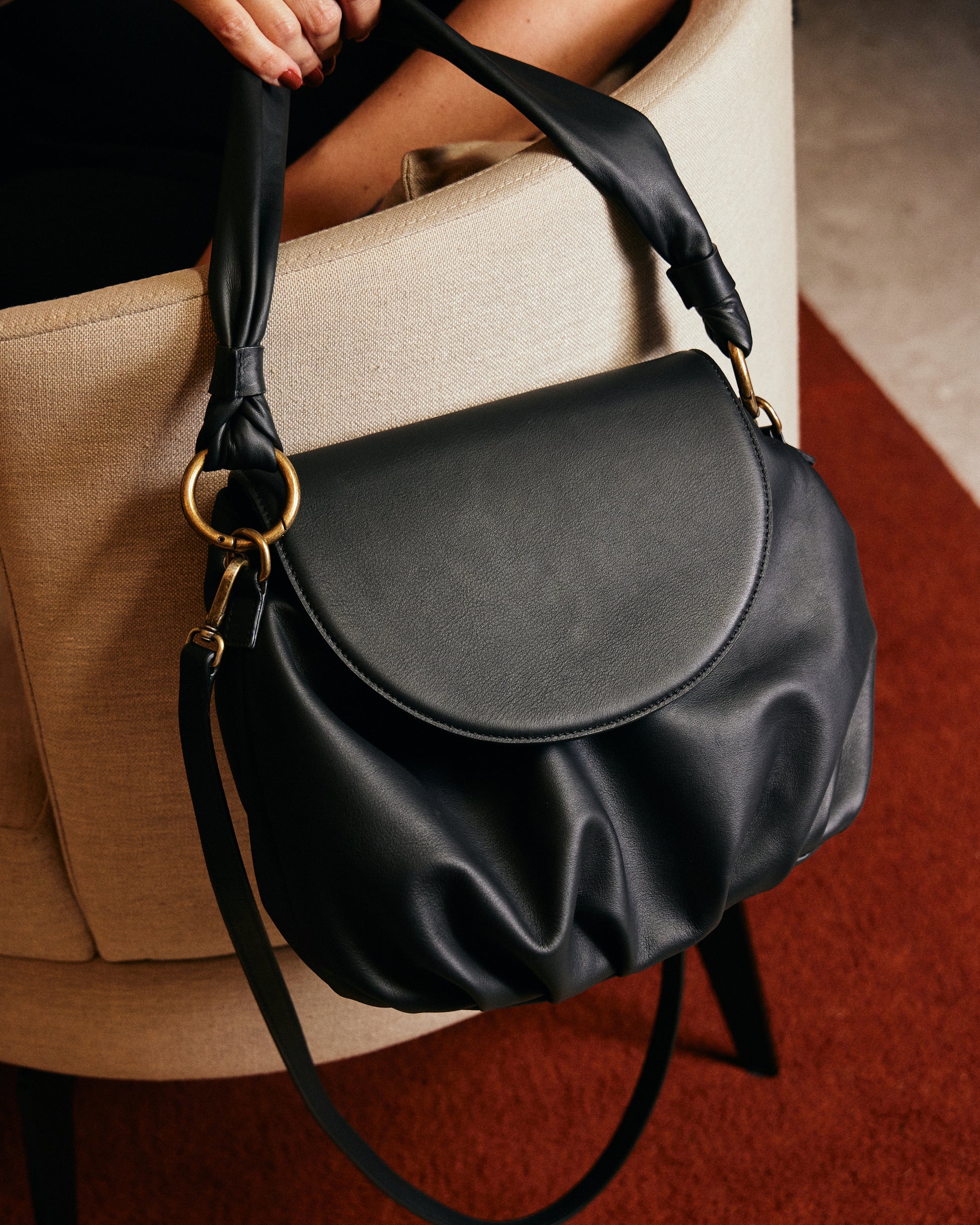 bolsa de couro feminina preta