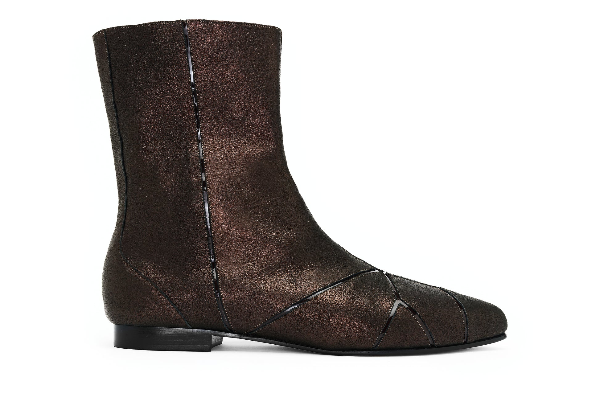 bota feminina de couro marrom 