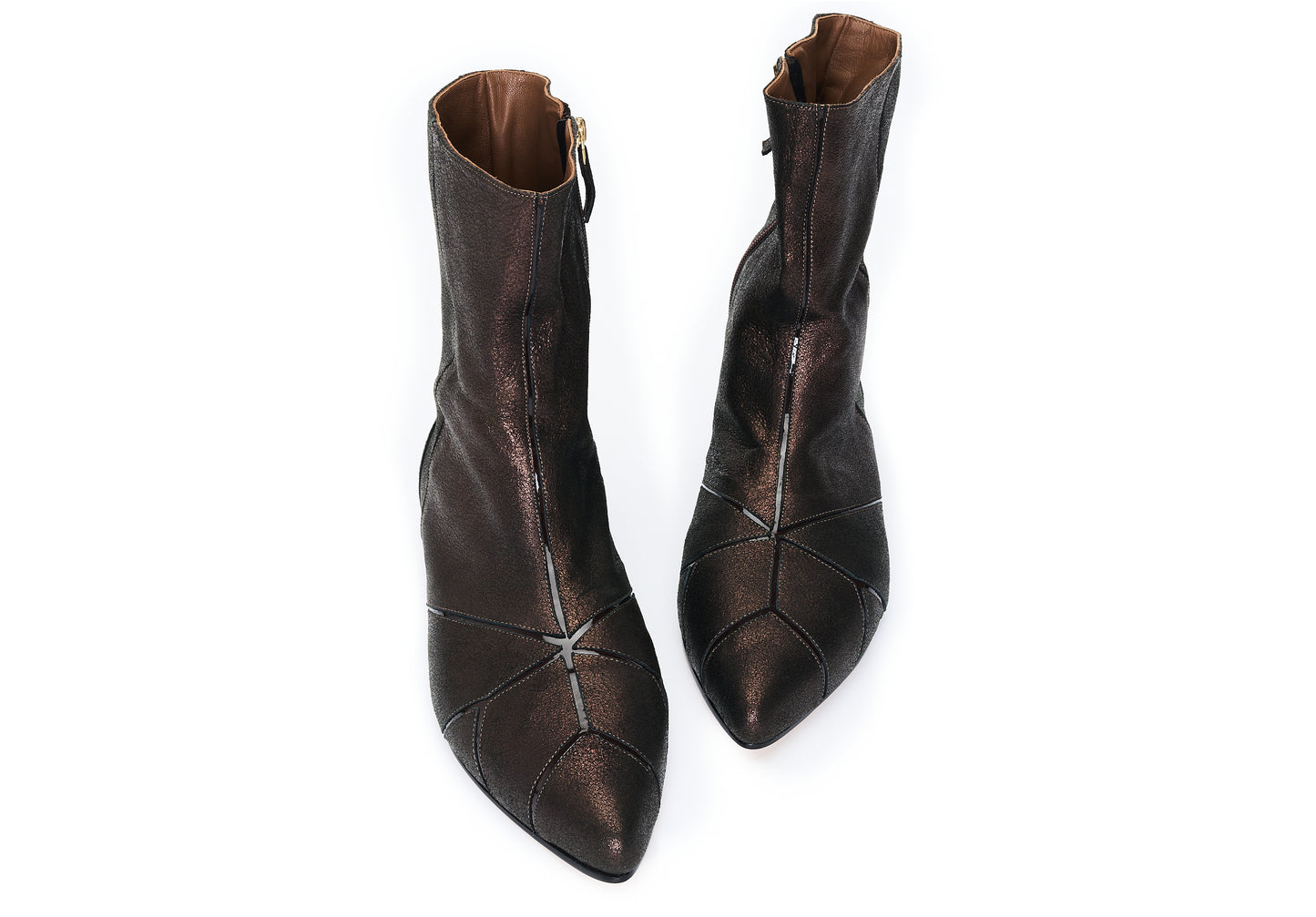 bota feminina de bico fino marrom 