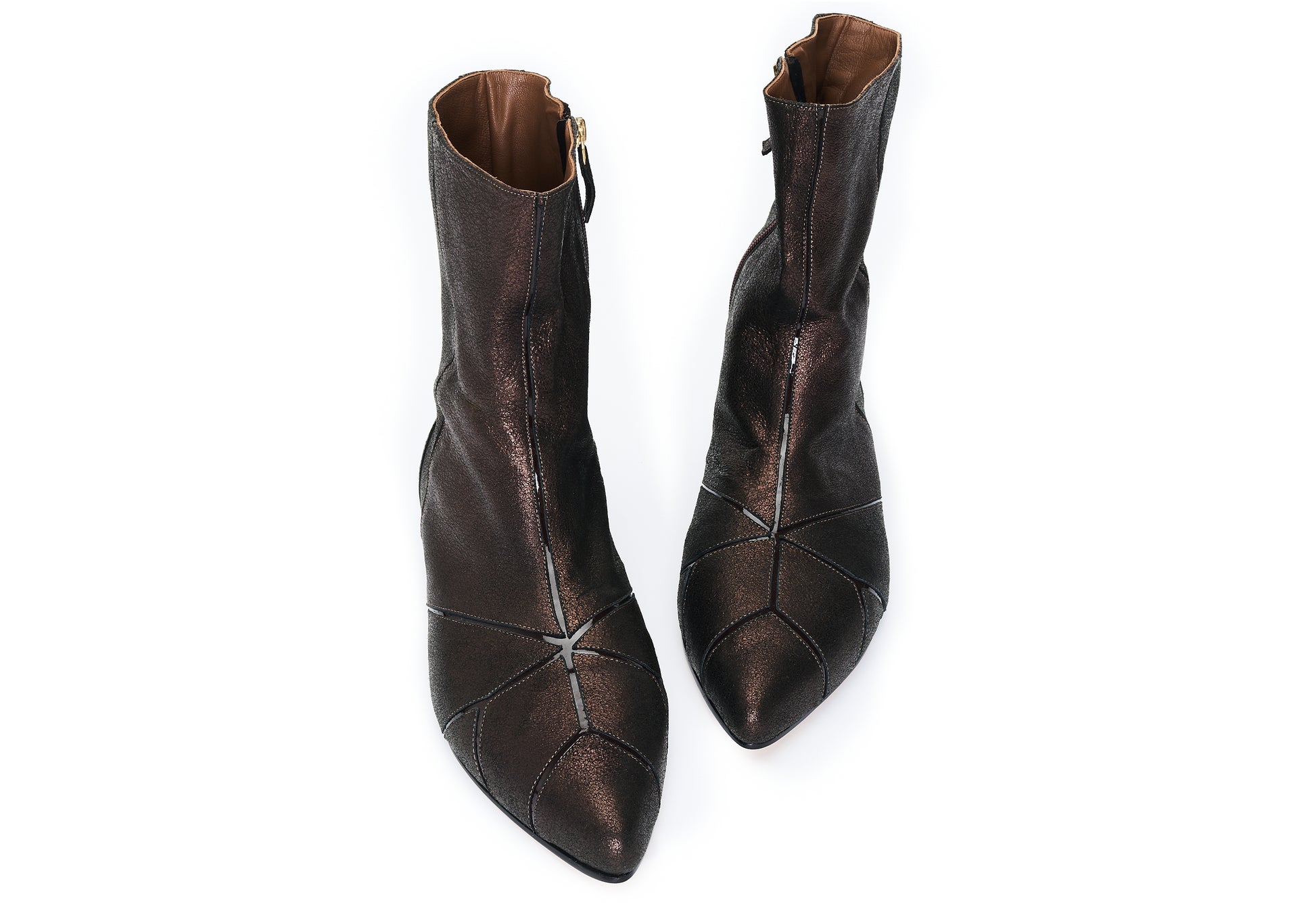 bota feminina de bico fino marrom 